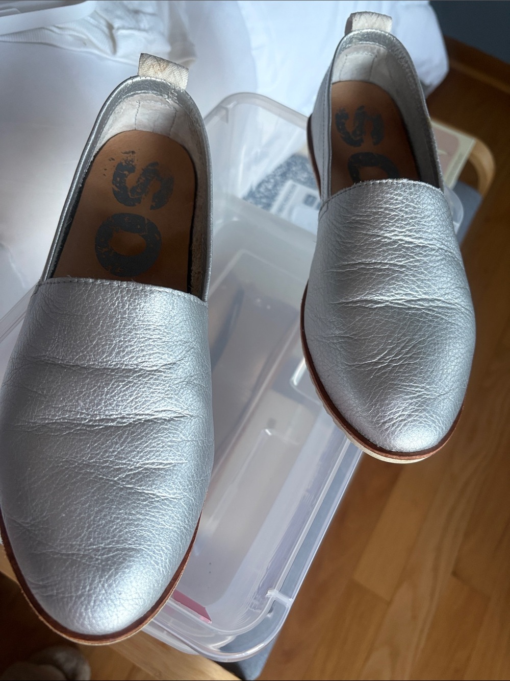 Silver Slip-On Sorel Women’s Loafers - Comfortable Casual Shoes